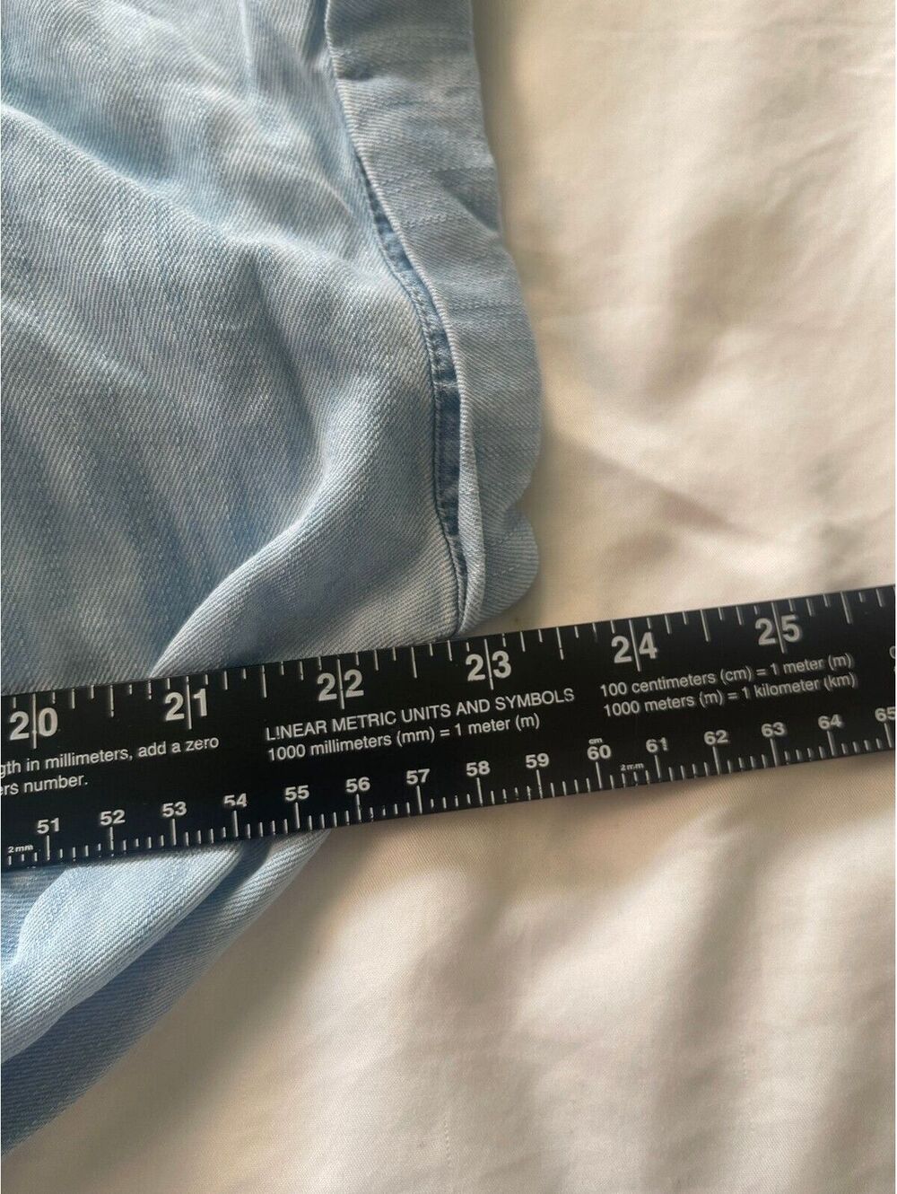 Wonderly Light Blue Button-Up Jean Romper with Belt - XL - Picture 5 of 8
